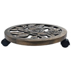6-Pack Bronze Plant Trolleys with 360° Wheels – 38cm Indoor Outdoor Rolling Stands