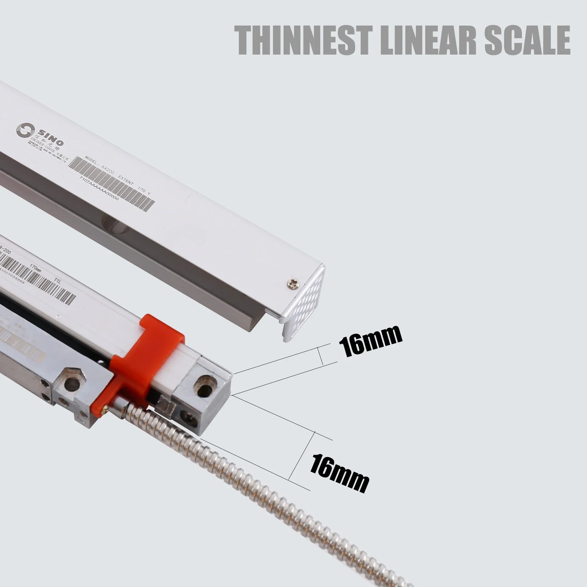 16x16mm Compact Linear Ruler 50mm Travel, TTL Signal