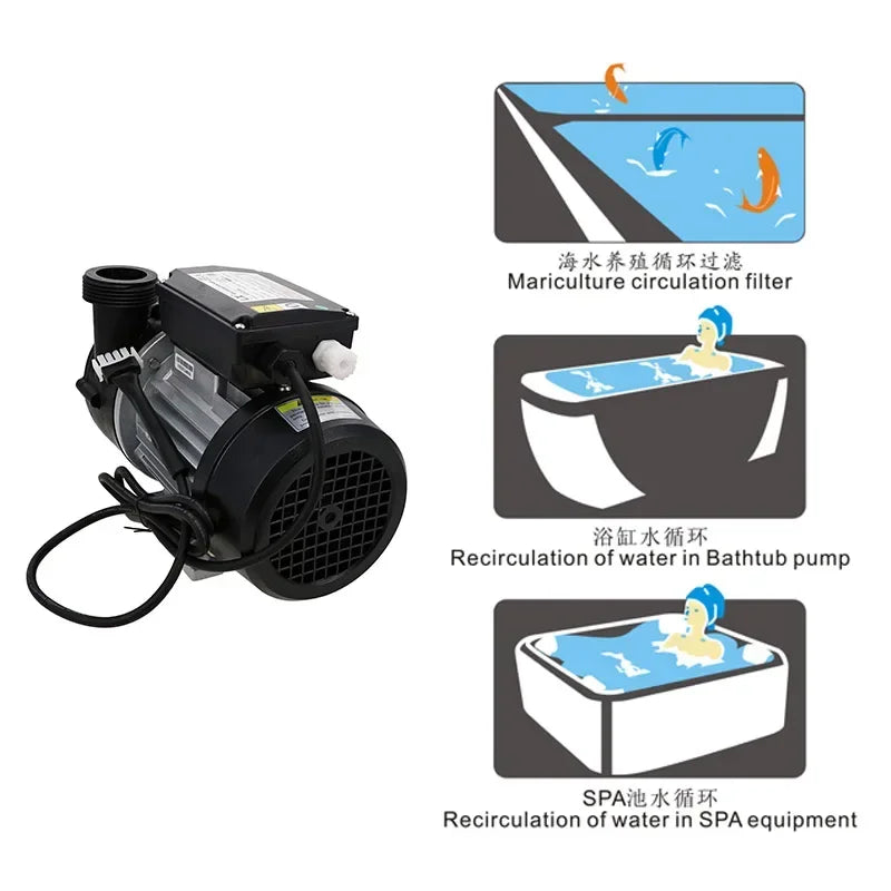 Compact 220V Whirlpool Booster Pump for Bath & Water Flow