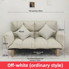 2-in-1 Foldable Sofa Bed Space-Saving Double Lounge Chair for Apartments, Gray