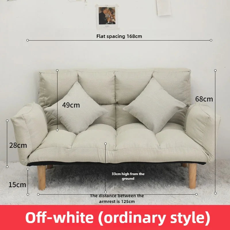 2-in-1 Foldable Sofa Bed Space-Saving Double Lounge Chair for Apartments, Gray