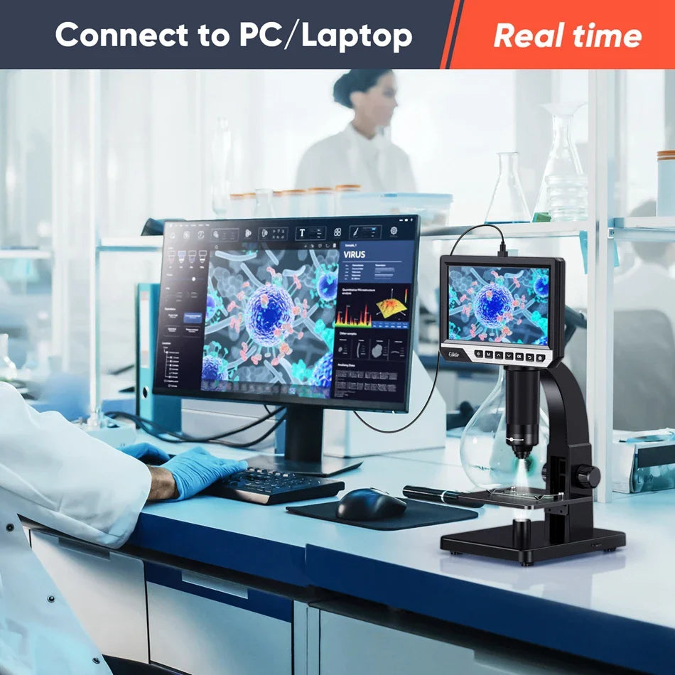 1080p Biological Microscope 2000X with LCD Display No Remote Control