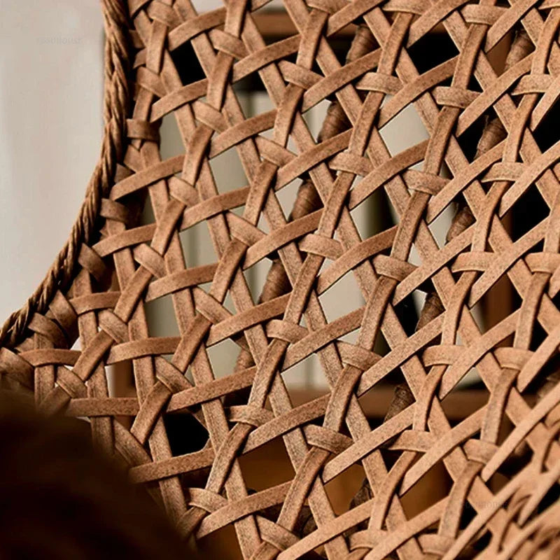 Outdoor Rattan Lounge Chair Semi-Reclining Retro Design for Comfortable Seating