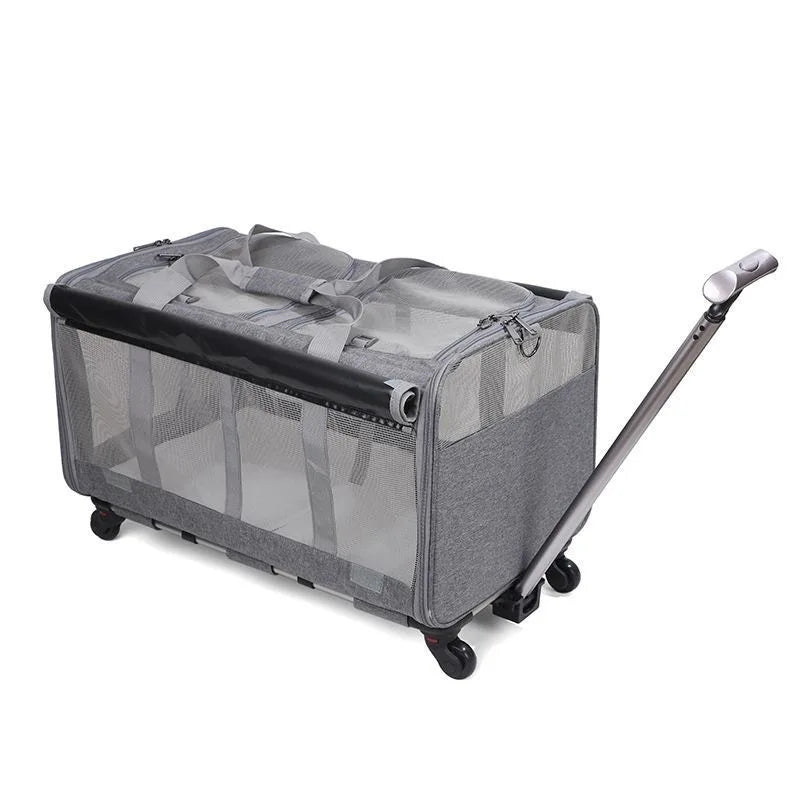 Large Capacity Cat Travel Gray Backpack – 71cm x 38cm x 10cm, Foldable, Portable & Ventilated