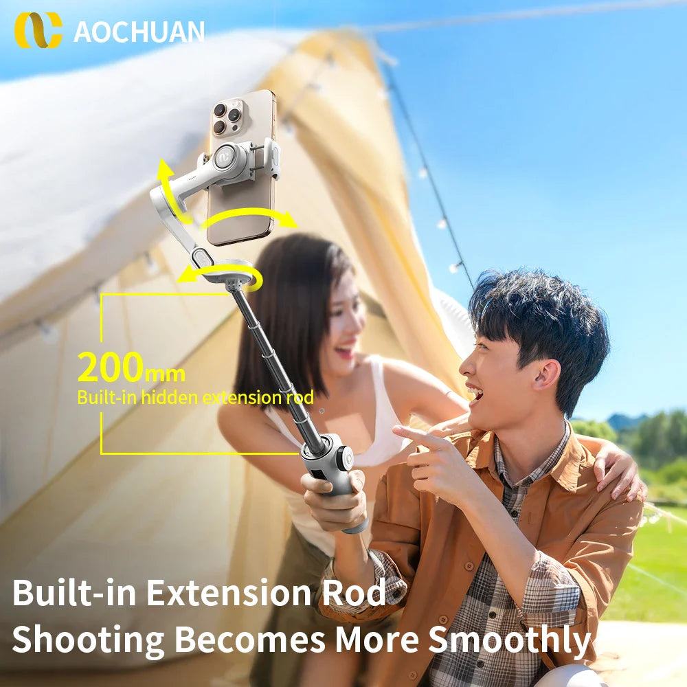 Handheld 3-Axis Stabilizer with Face Tracking & Tripod