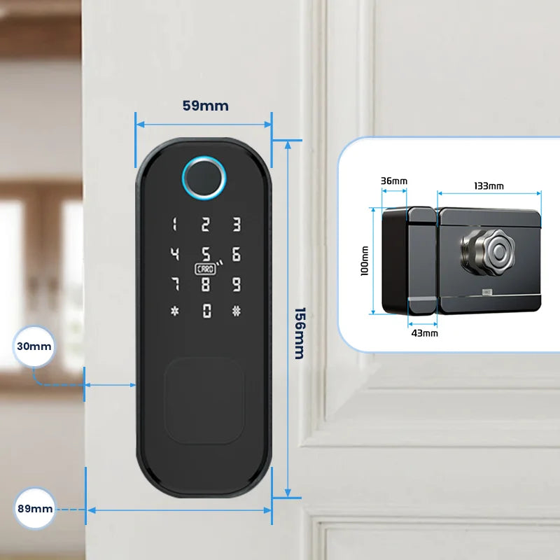 Outdoor Smart Lock with Remote, Fingerprint & Keypad Entry Reversible Handle Design
