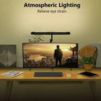 Led Desk Lamp with Clamp, Architect Desk Lamp for Home Office with Atmosphere Lighting, 24W Ultra Bright Auto Dimming Desk Light
