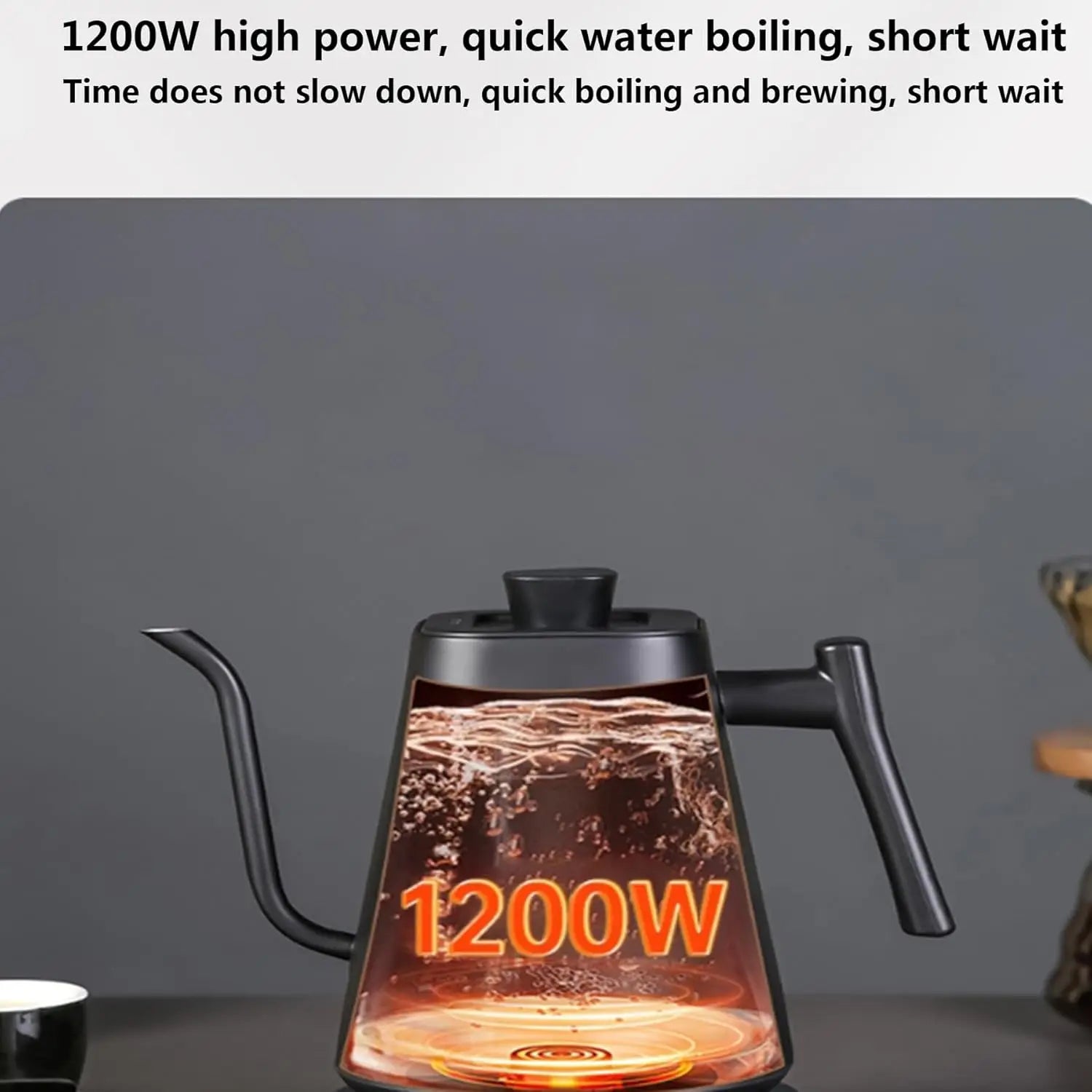 1L Electric Gooseneck Kettle with Precise Temperature Control & Brew Timer