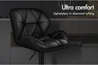 Modern Adjustable Kitchen Bar Stools Set of 2, 360° Swivel with Anti-Slip Chrome Base