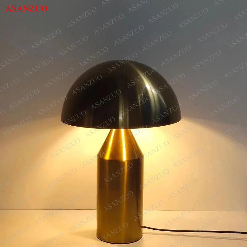 Modern Gold Mushroom Desk Lamp for Bedroom or Study