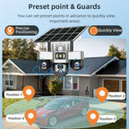 Outdoor 4G Rechargeable Solar Camera 15MP HD Triple Lens with Motion Tracking & Zoom