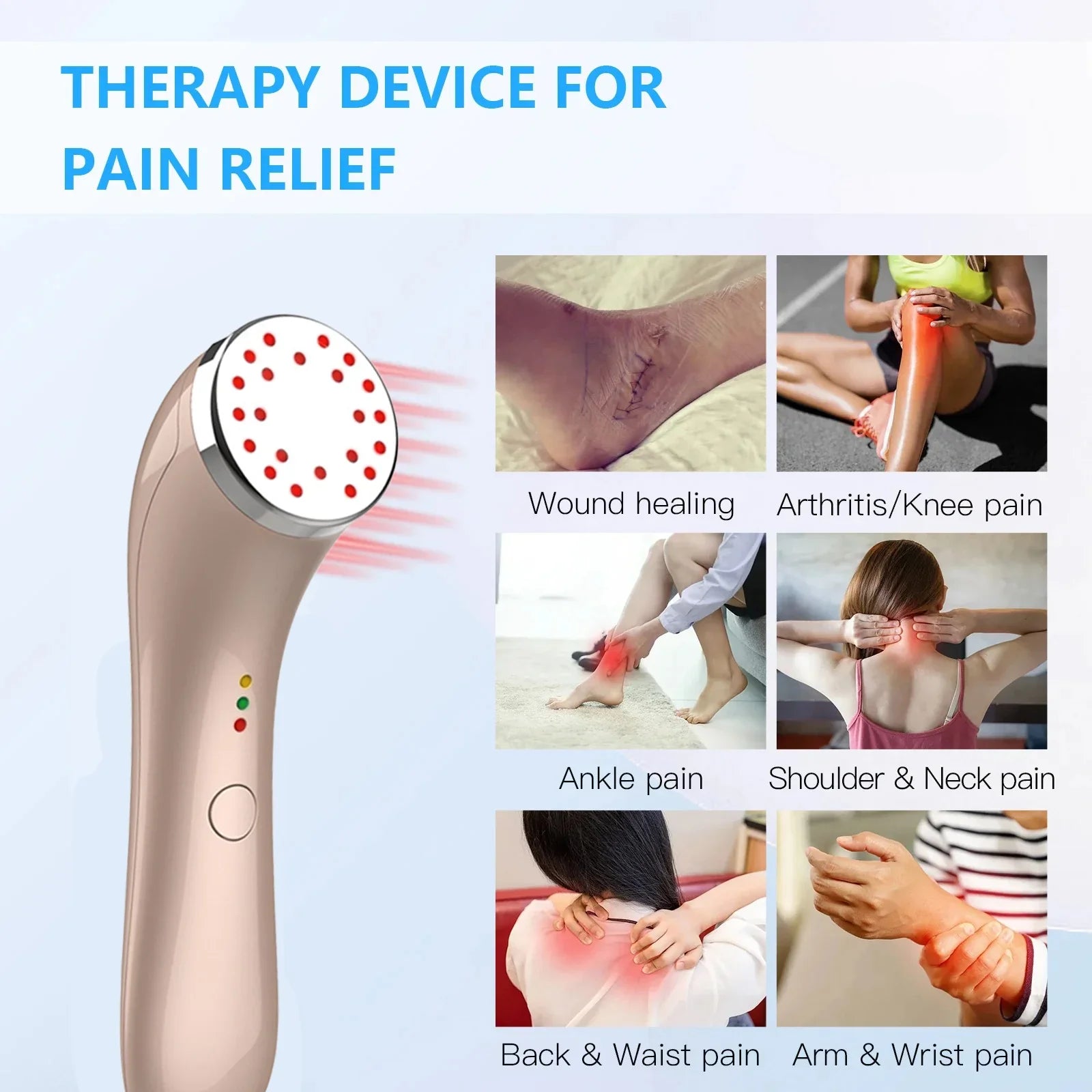 Portable Red & Infrared Light Therapy Device for Pain Relief