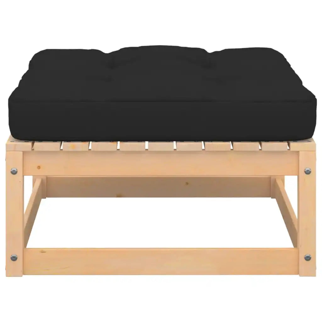 Modular Outdoor Footstool with Anthracite Cushion – Solid Pinewood Frame 70x70cm