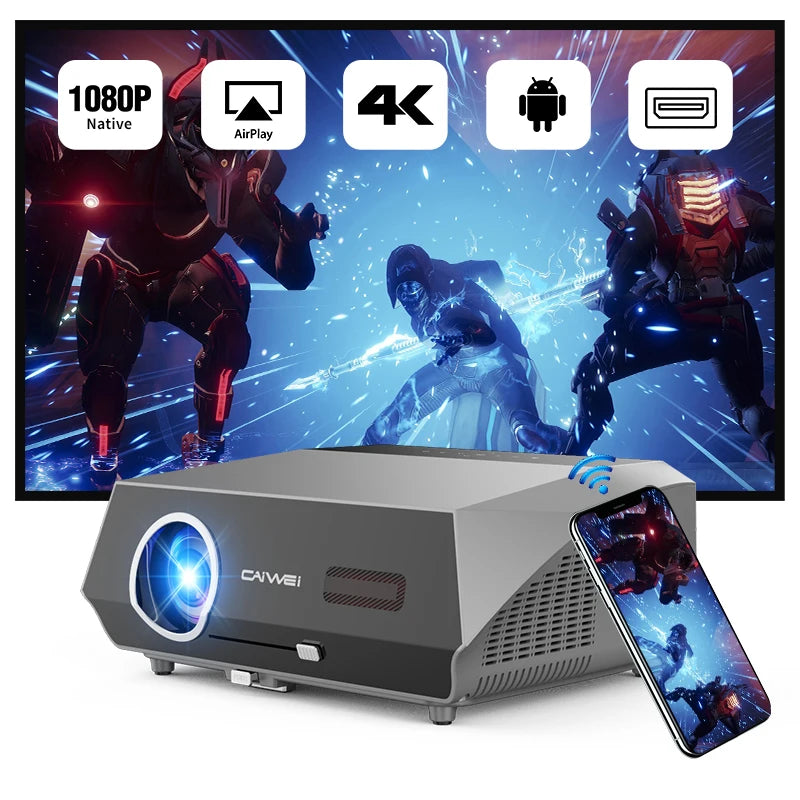 Portable 4K Home Cinema Projector Auto Focus WiFi