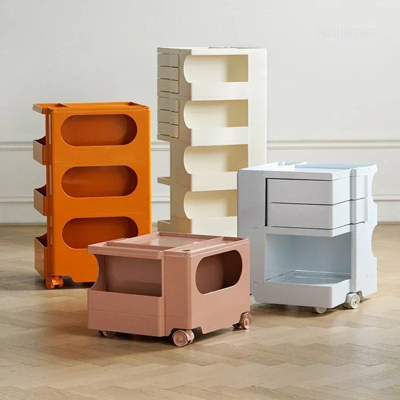 Rotating Storage Trolley with Wheels Multi-Layer Organizer Cabinet for Home & Salon