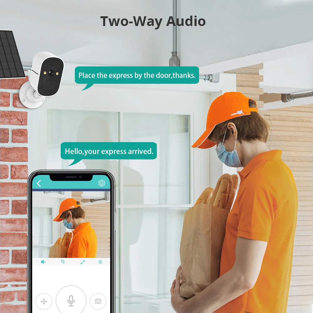 Rechargeable Wireless Outdoor Camera 2MP with Solar Panel & 64GB