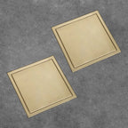15x15cm Hidden Bathroom Floor Drain, Brushed Gold Finish