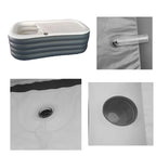 Inflatable Grey Whirlpool Bathtub with Cover 152cm Foldable