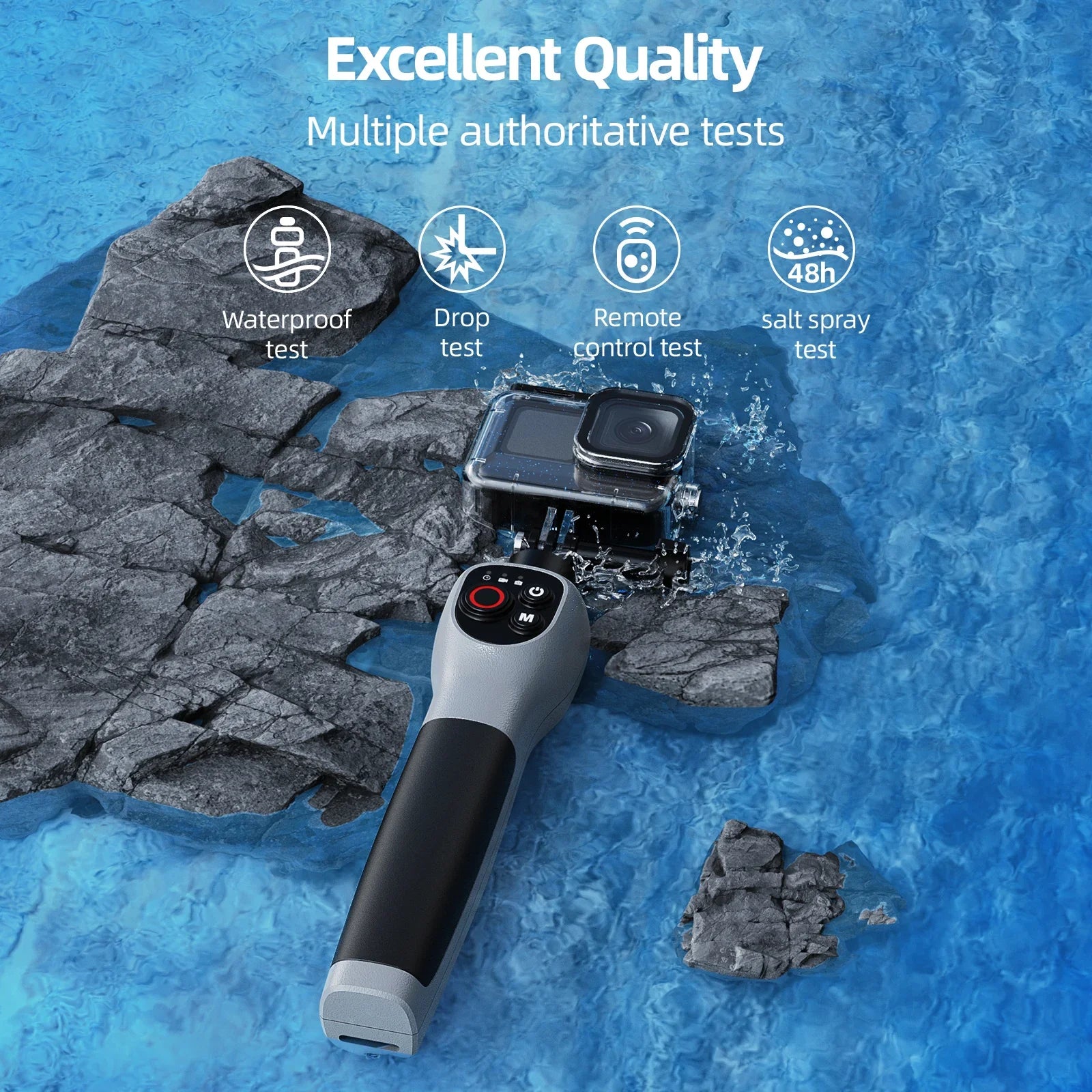 Waterproof Extendable Selfie Stick with Wireless Remote