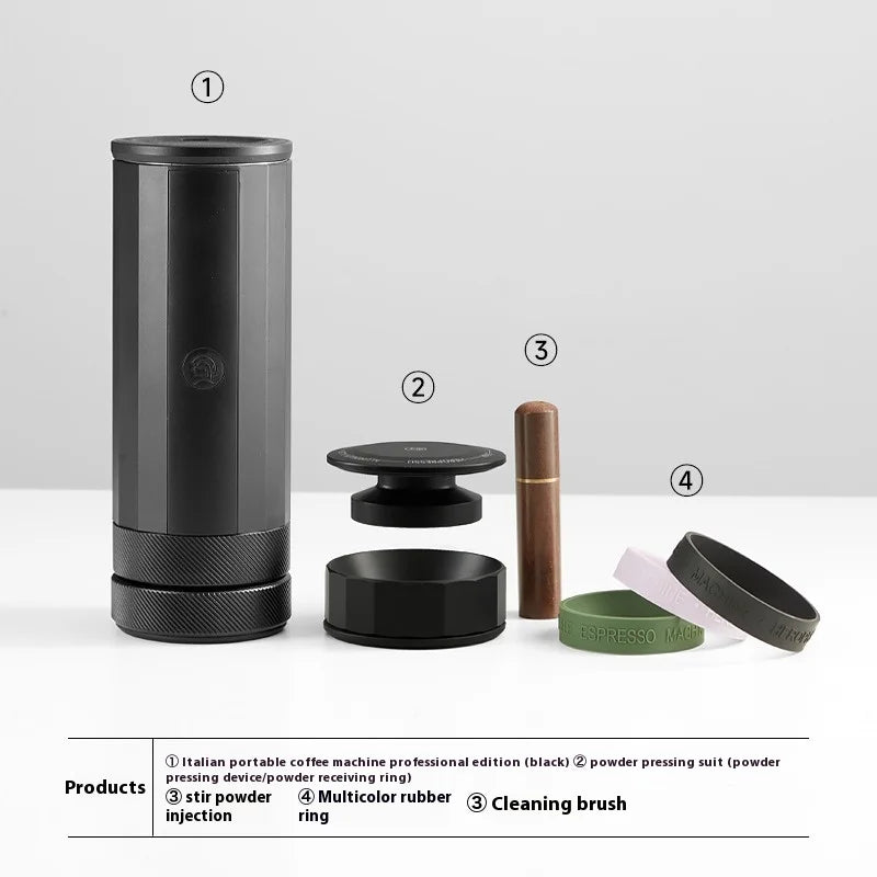 Portable Automatic Espresso Machine Stainless Steel Outdoor Travel Coffee Maker
