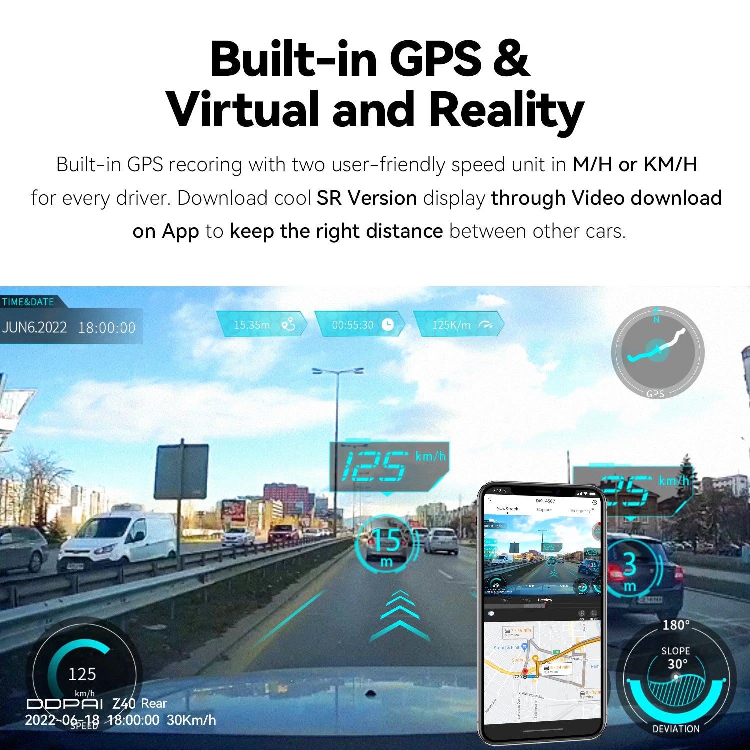 2.7K Dual Dash Cam with GPS, Wi-Fi & 24H Parking