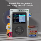 128GB MP3 Music Player with Bluetooth, HiFi Sound, FM Radio & Video Playback