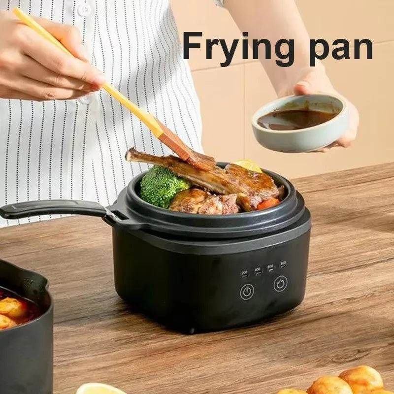 2.2L Portable Electric Cooker Fry, Stew, Grill & Takoyaki Maker with Non-Stick Pot, 800W Heating