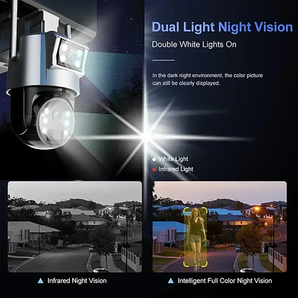 Portable 8MP 4K Solar WiFi Outdoor Camera with Dual Lens, PTZ, Full-Color Night Vision & Two-Way Audio