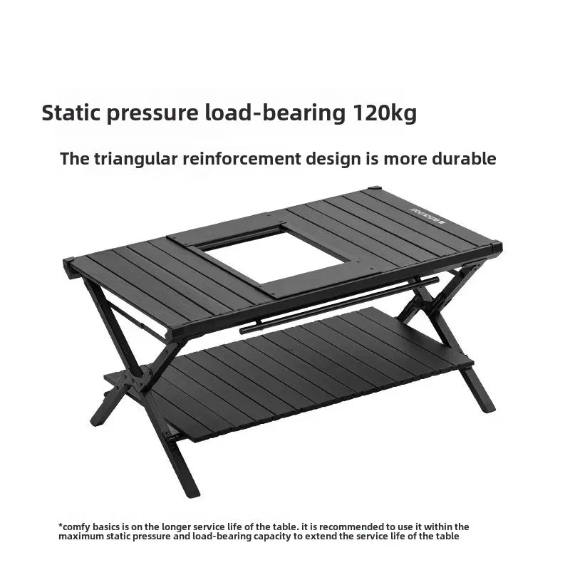 Outdoor Folding Double-Layer Picnic Table – Compact & Durable