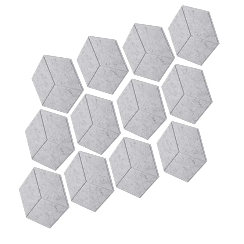 12-Pack Self-Adhesive Acoustic Foam Panels for Soundproofing - Gray