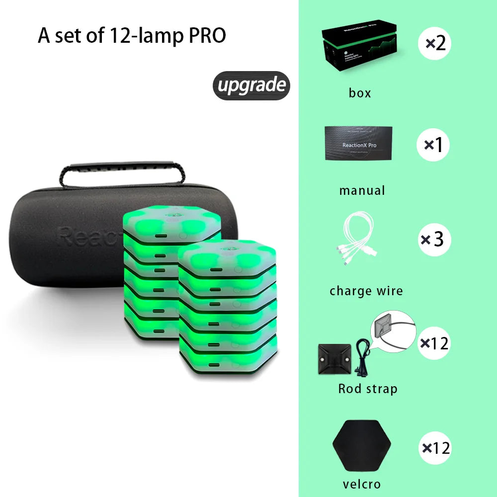 12-Piece Rechargeable Reaction Lights for Fitness & Speed