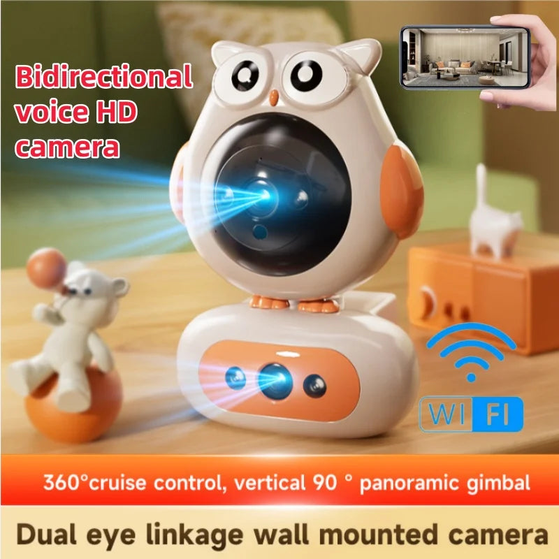 Wireless 360° Indoor Camera with 128GB, Dual Lens & Audio