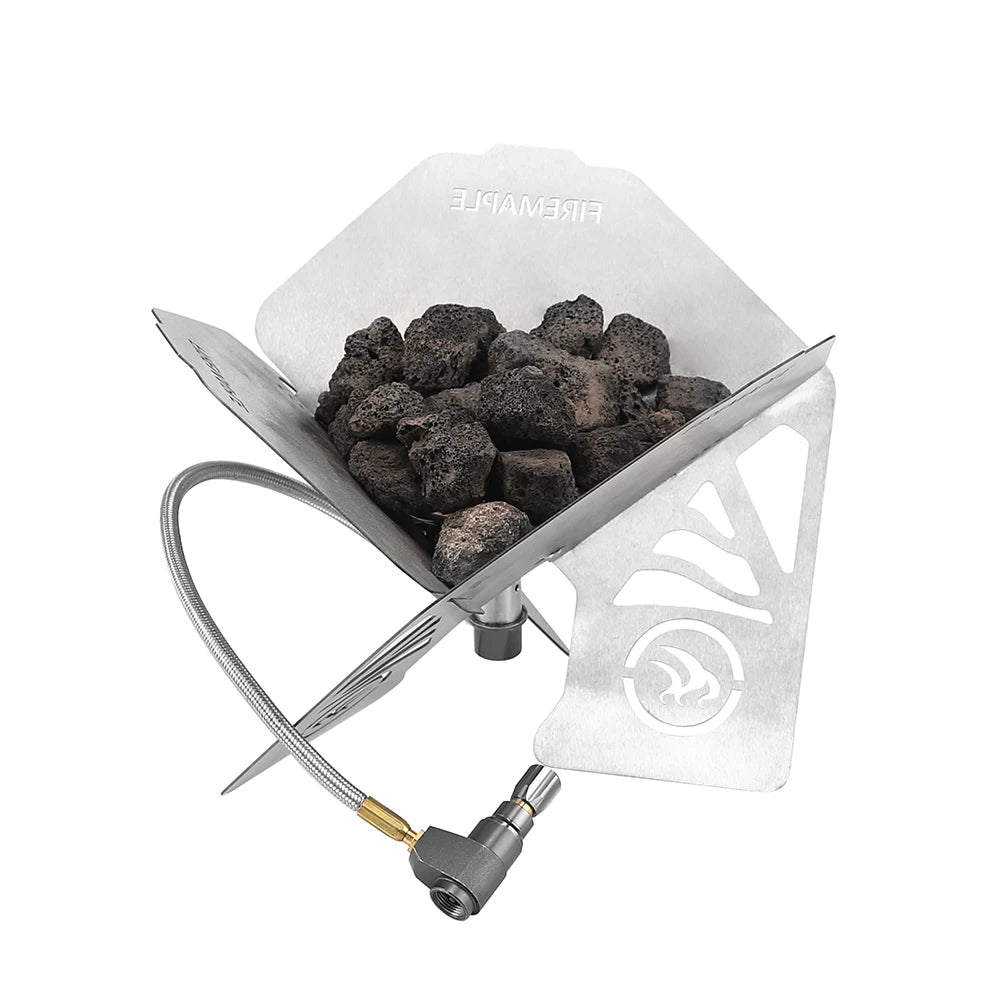Foldable Stainless Steel Gas Fire Pit Outdoor Heating, Portable & Windproof