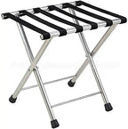 Portable Folding Stainless Steel Luggage Rack Space Saving Suitcase Stand for Hotels & Homes
