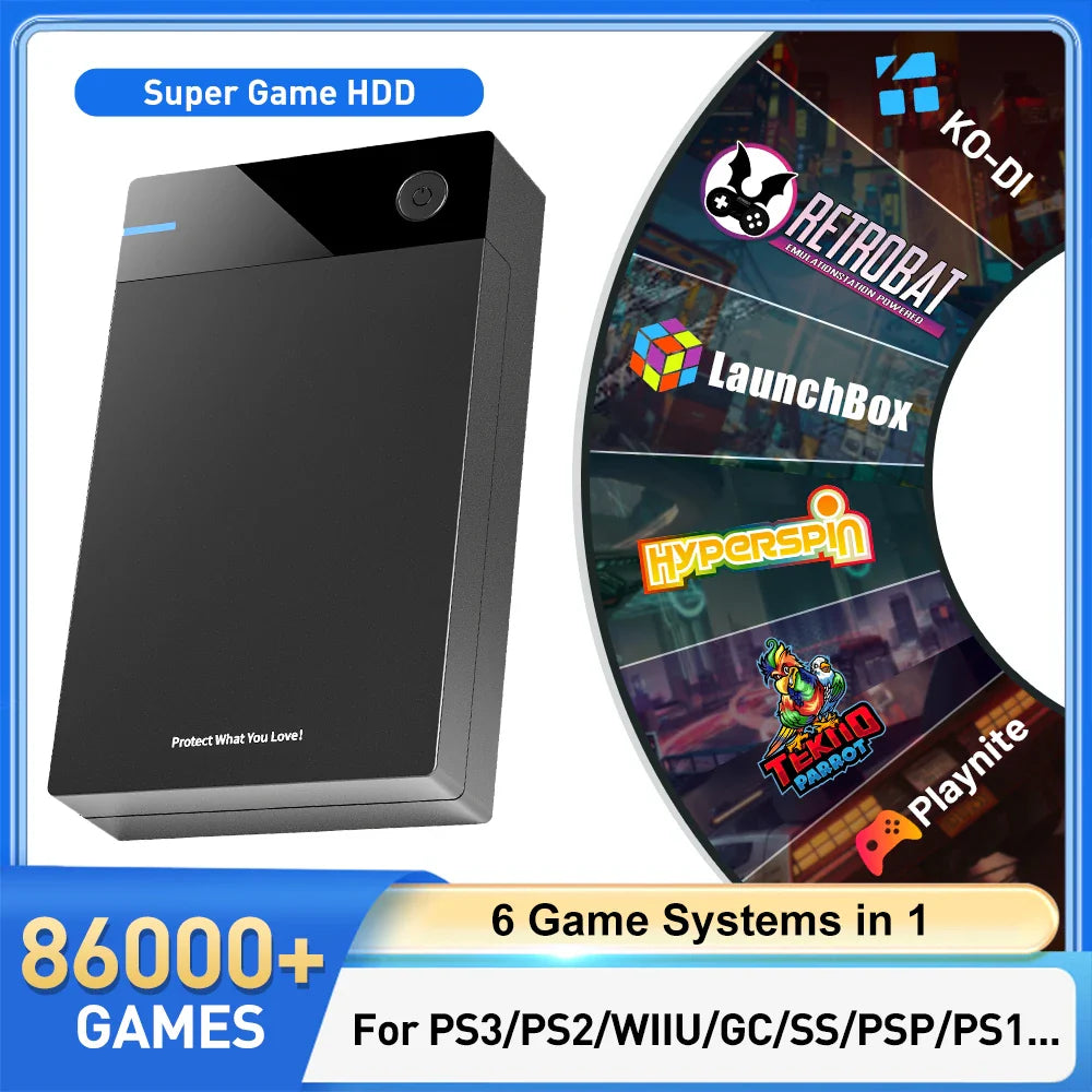 12TB Gaming Hard Drive with 6 Systems and T3 Gamepad