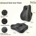 2-in-1 Orthopedic Seat & Lumbar Cushion – Magnetic Bamboo Charcoal Core, Ergonomic Support