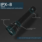 13000 Lumen Dive Flashlight with Rechargeable Batteries