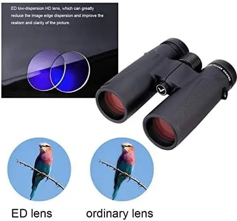 10x42 Waterproof Binoculars with ED Glass & BaK4 Prism – Clear View for Bird Watching & Travel