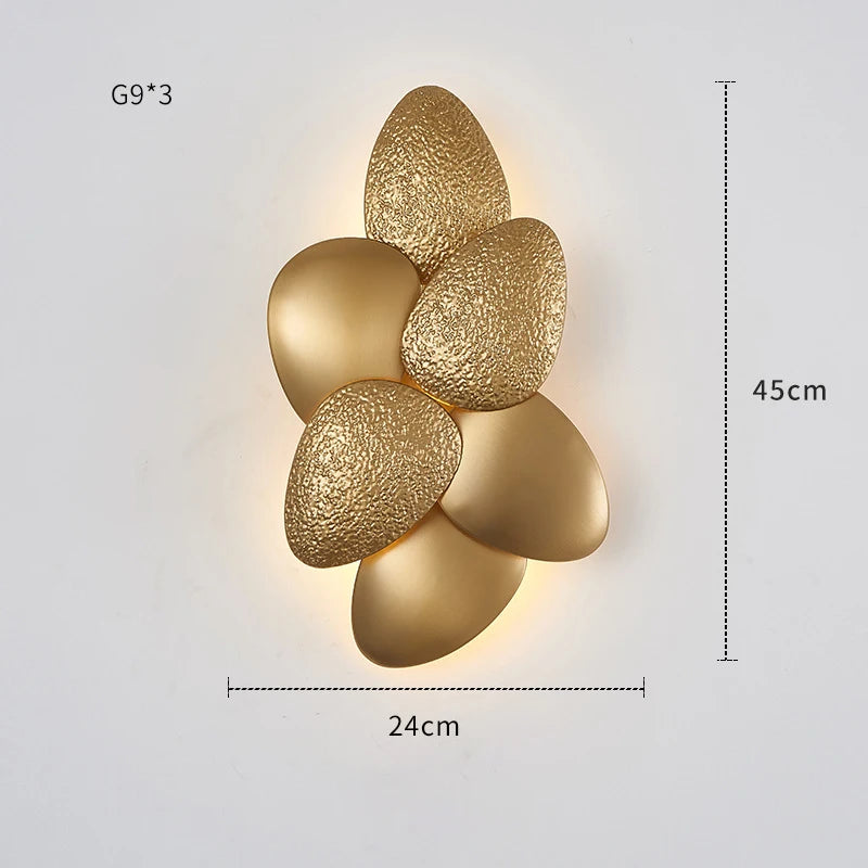 Gold Plated LED Wall Light Warm Glow for Home
