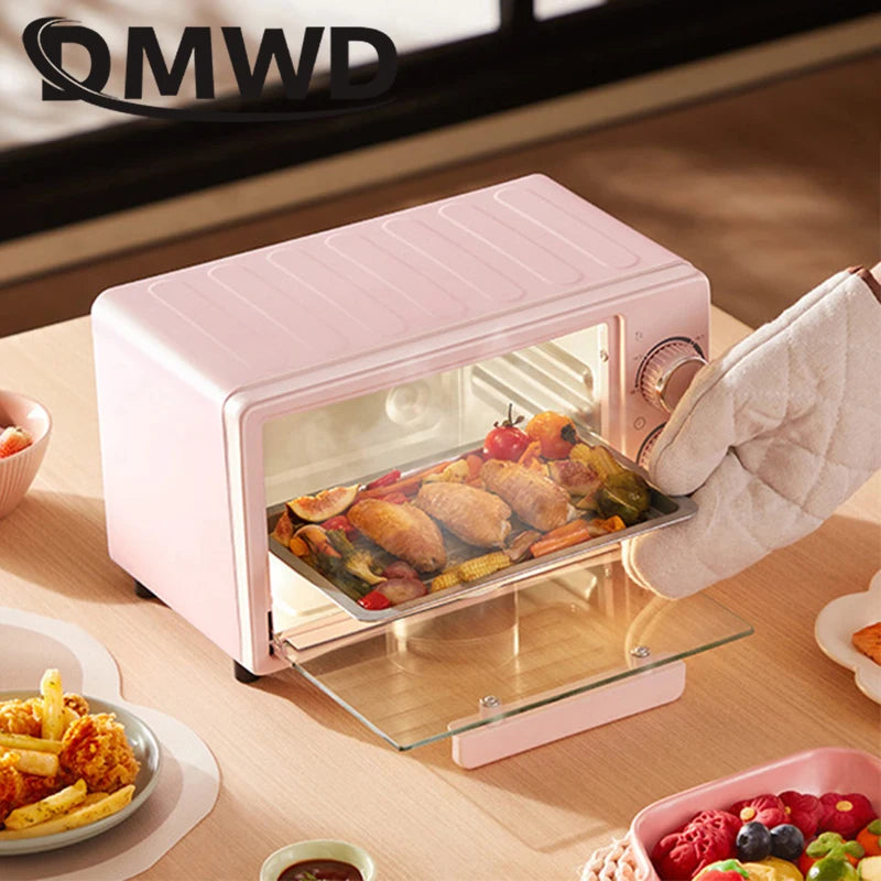 12L Portable White Electric Oven Even Heating, Mechanical Timer, for Toast & Pizza