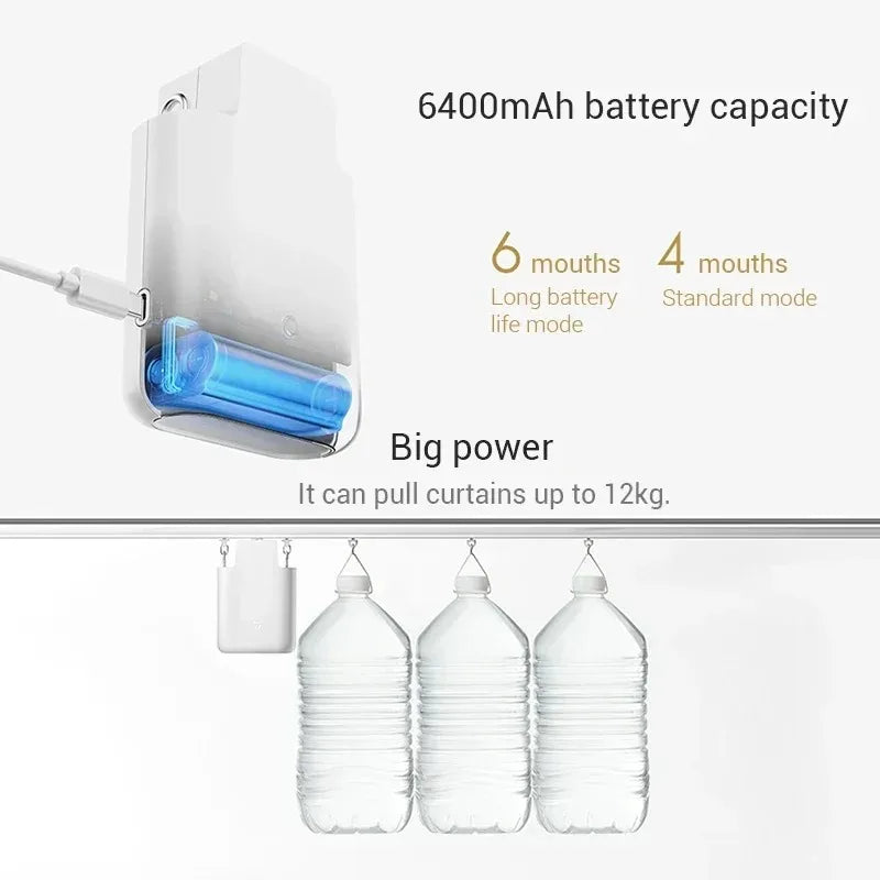 2-Pack Smart Electric Curtain Motors – Track Compatible, App Control, 6400mAh Battery