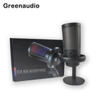 USB Condenser Microphone with RGB Lighting for Streaming