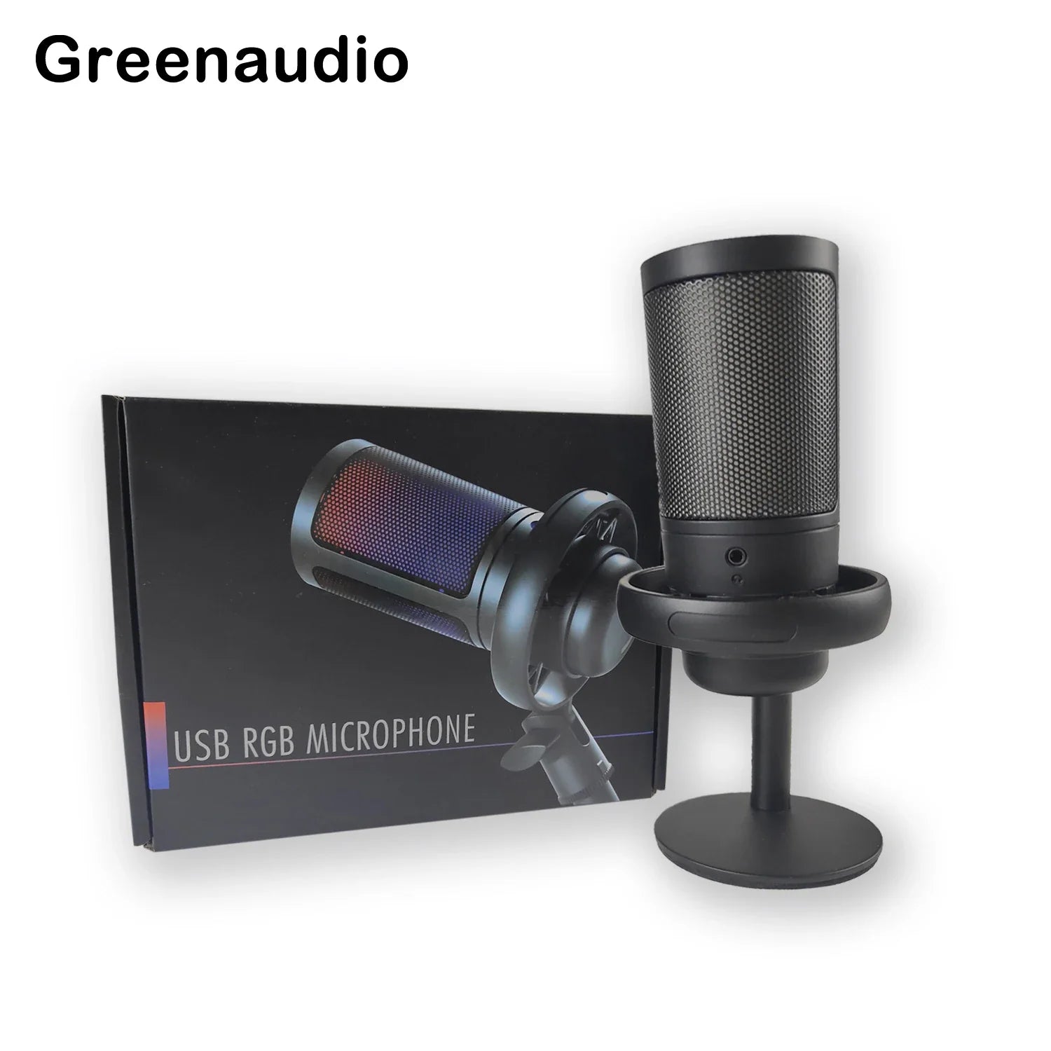 USB Condenser Microphone with RGB Lighting for Streaming