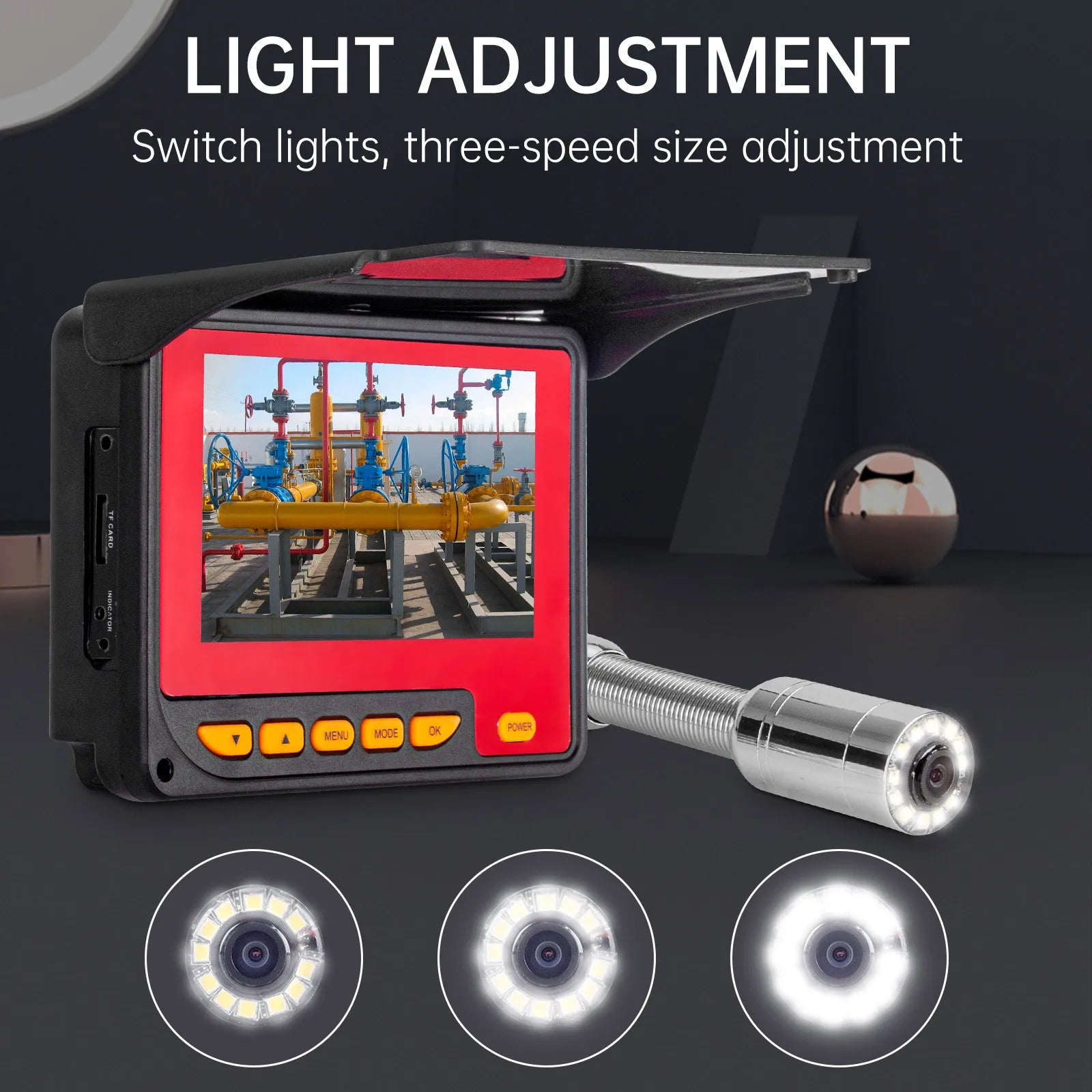 17mm Pipe Inspection Camera with 10m Cable, DVR Recorder & 4.3" Display