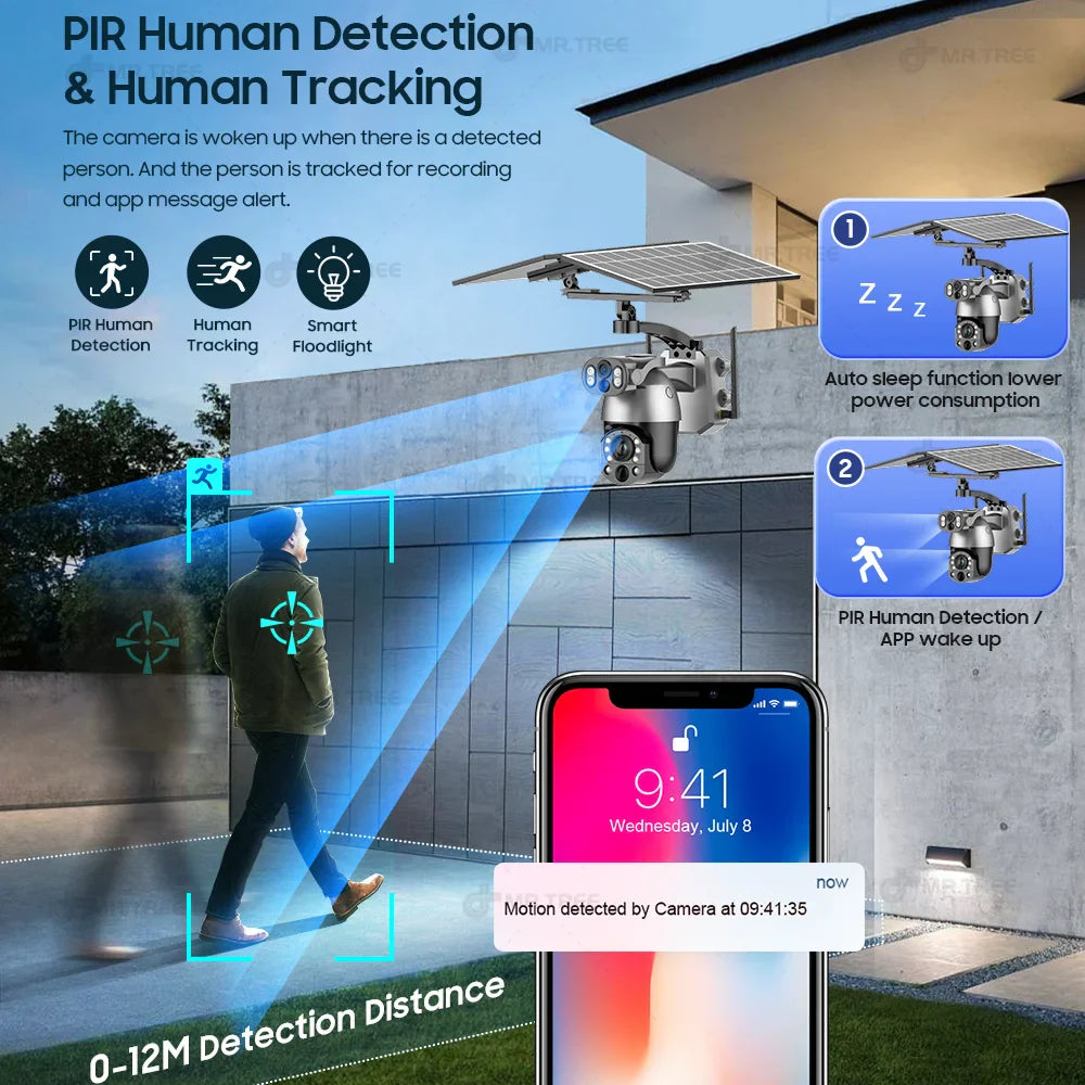 Dual Lens 10MP Outdoor Solar PTZ Camera