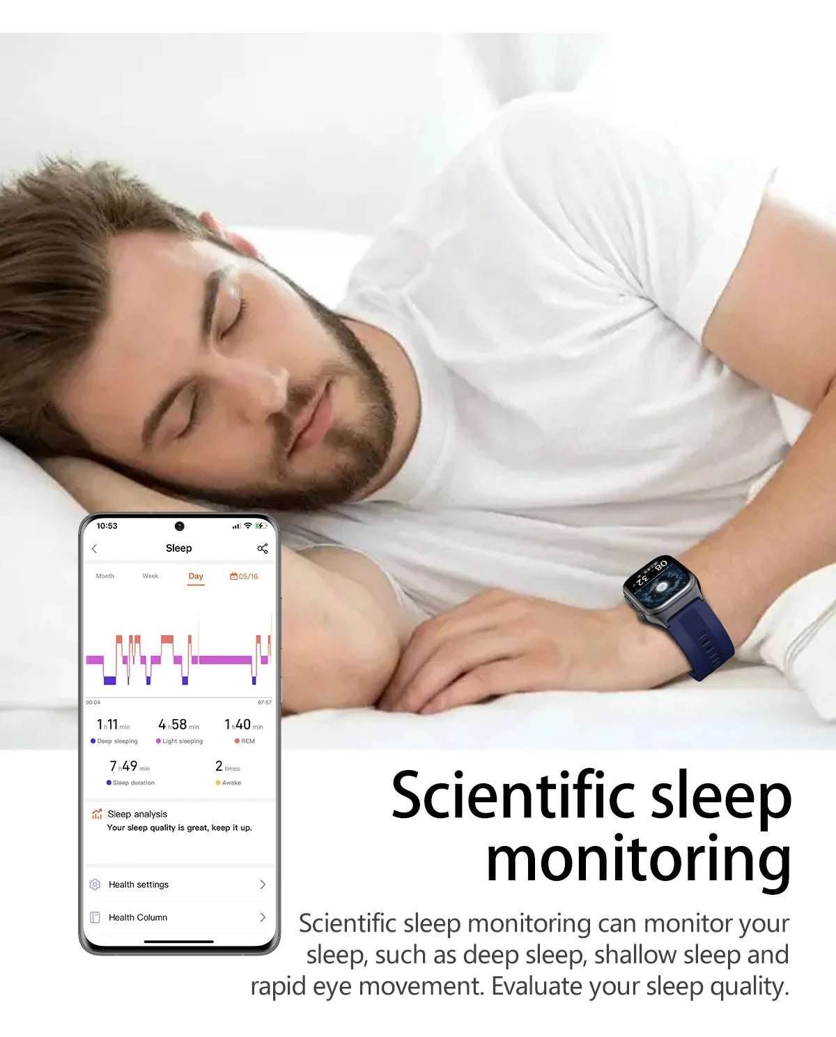 Waterproof Smartwatch with ECG, NFC, Glucose & More