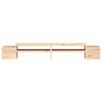 100cm Solid Pine Wood Monitor Stand with Storage Slots & Riser Shelf