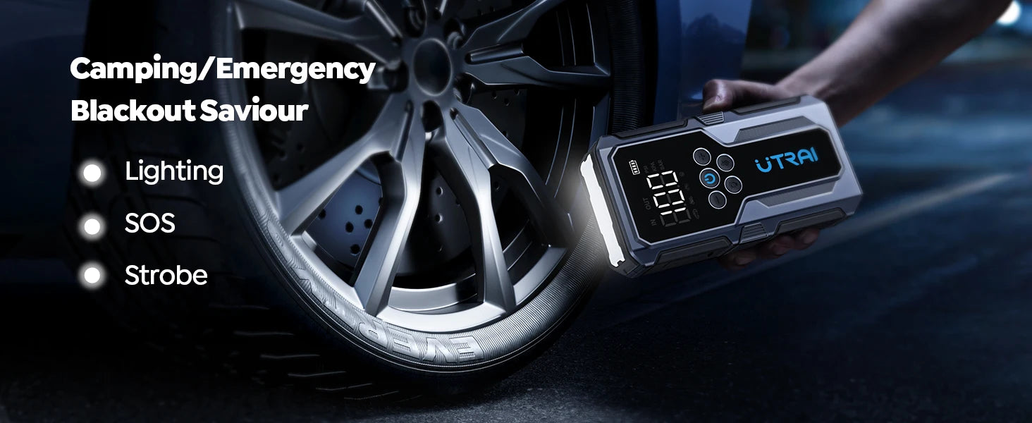 1500A Portable Car Jump Starter with 150PSI Air Pump