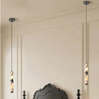 Modern Marble Cylinder Pendant Light with LED for Bedroom or Living Room