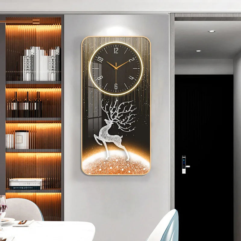 Luxury 80x40cm Mute Wall Clock for Living Room Decor